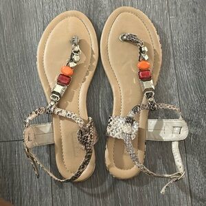 Snake skin print sandals size 7